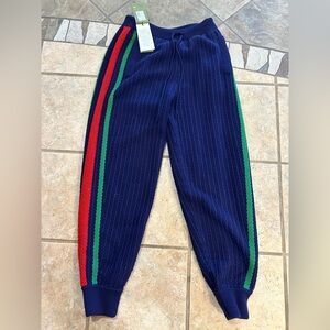 Men's Gucci web stripe 100% wool track pants size large meeting in Italy